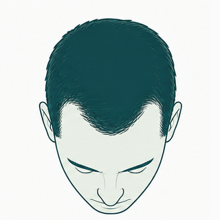 Hair loss Stage 2 illustration — Slight temple recession