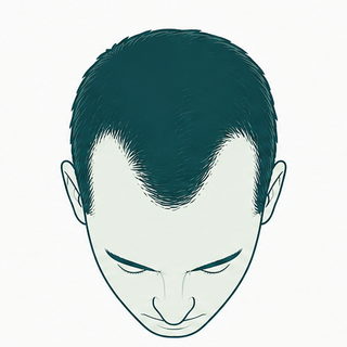 Hair loss Stage 3 illustration — Deep frontal recession